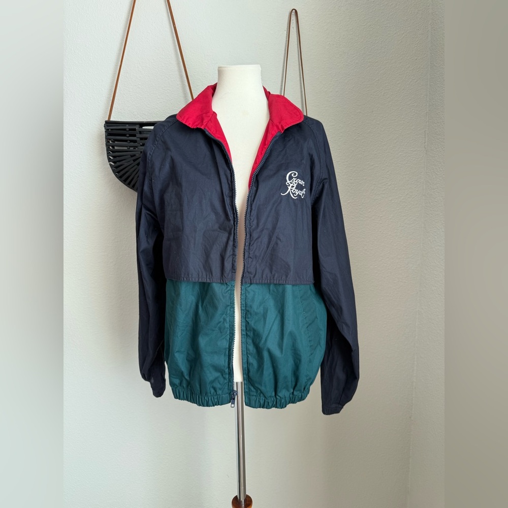 California Outerwear Crown Royal Navy Blue Windbreaker Full Zip Jacket, Large